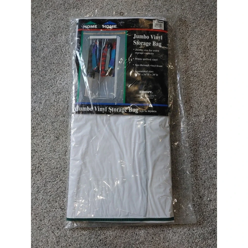 90s Venture Hanging Closet Jumbo Vinyl Garment Dress Clothing Bag Storage